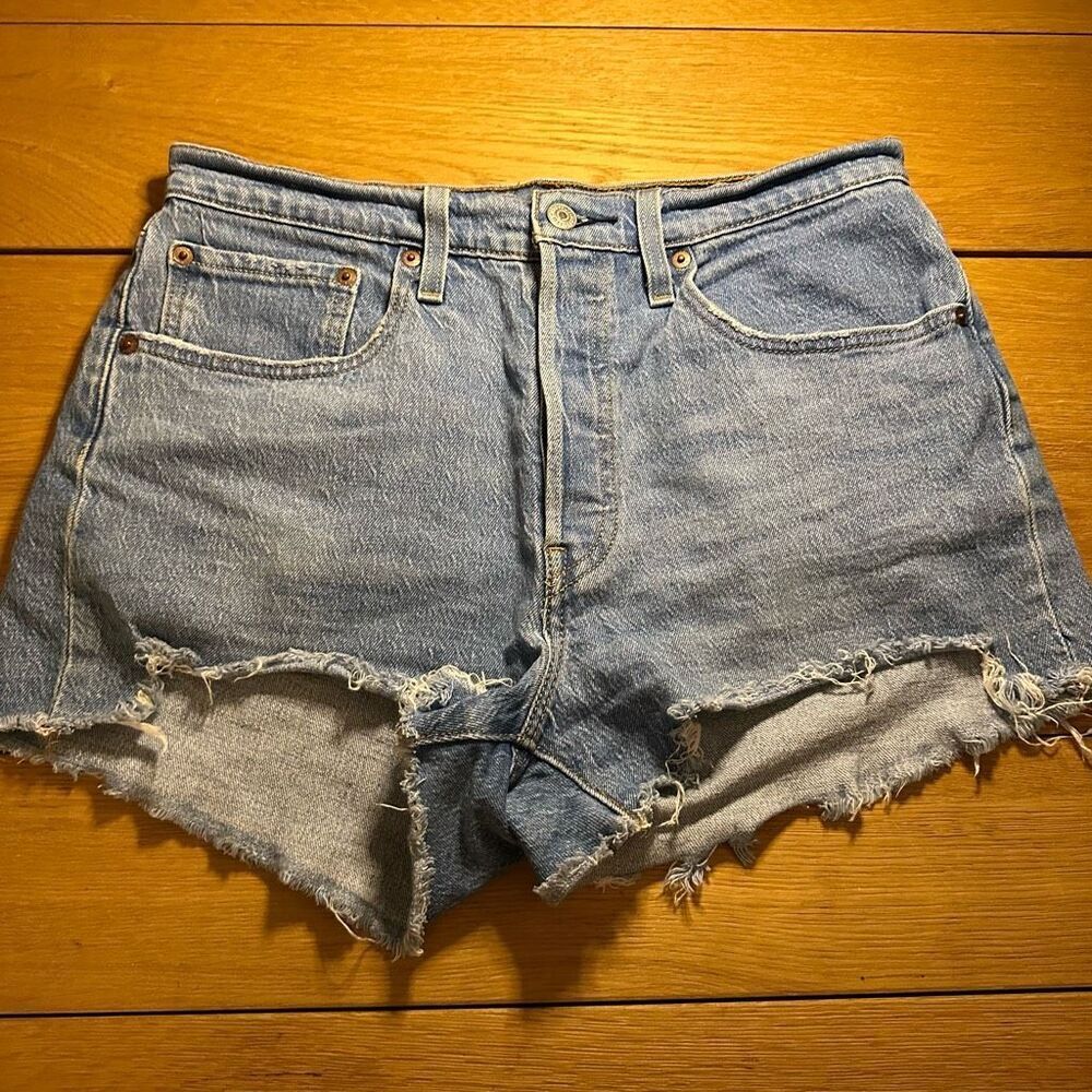 Levi’s 501 distressed jean shorts button-fly 30
